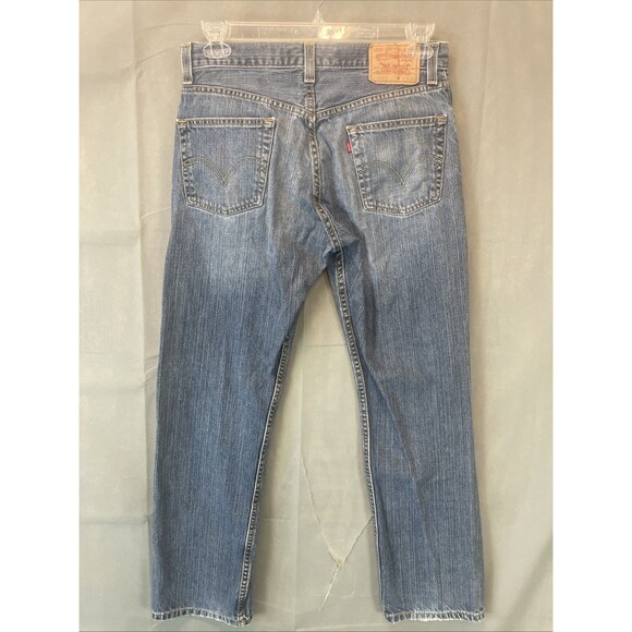 Levis 505 Jeans Mens 31x30 Straight Regular Fit Mid Rise Med Wash - Picture 8 of 10